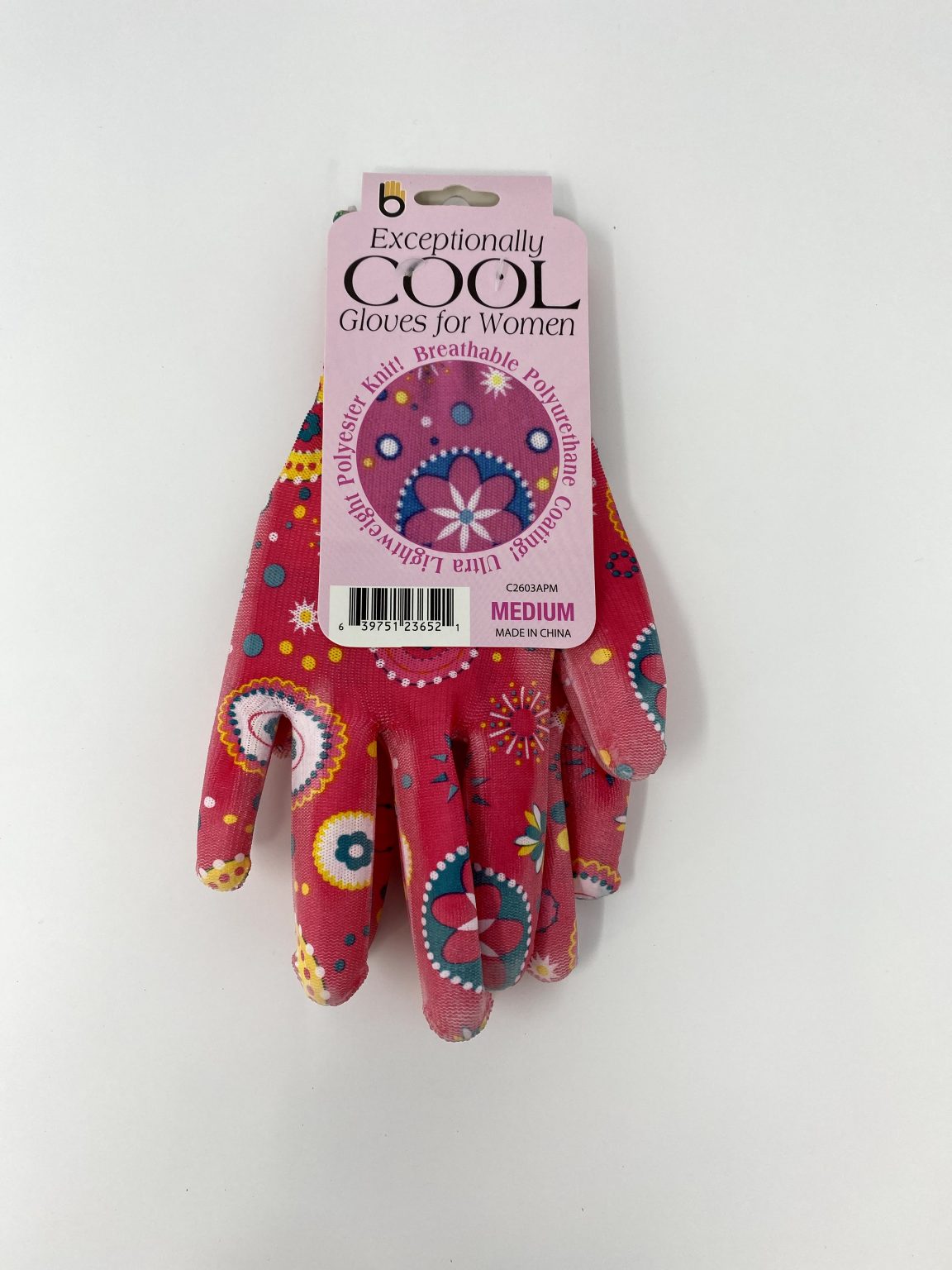 pink Patterned Gloves